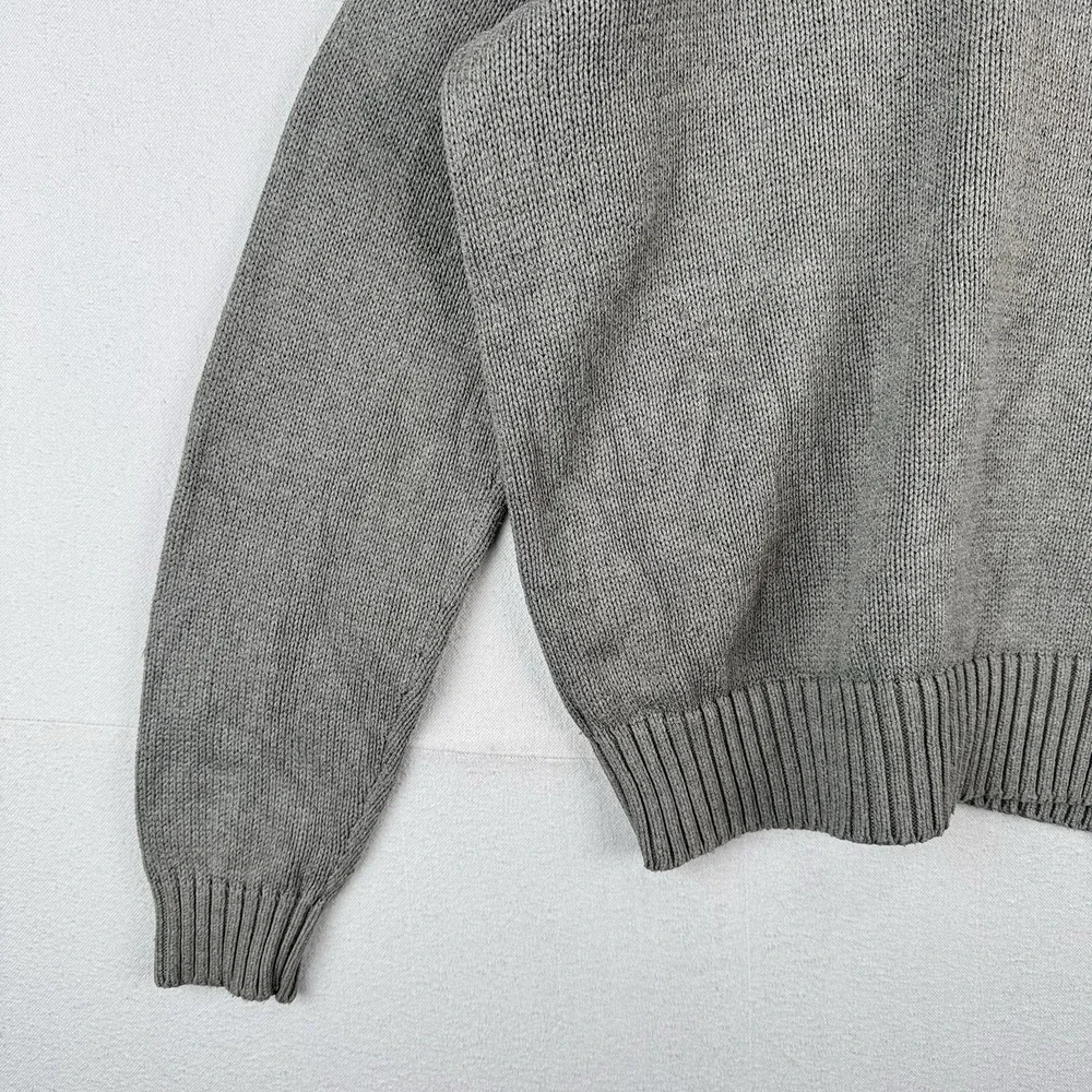 90's Vintage Polo Ralph Lauren Knit Sweater Men's XL Gray Pima Cotton Crewneck